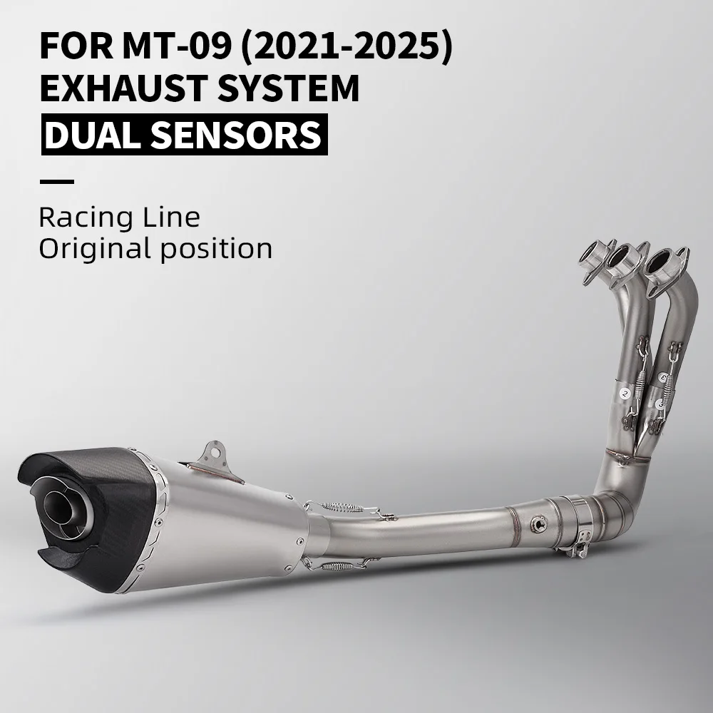 

For motorcycles YZF MT09 XSR900 FZ09 TRACER 900 AT2 High performance hydrogen oxygen stainless steel complete exhaust set 2025