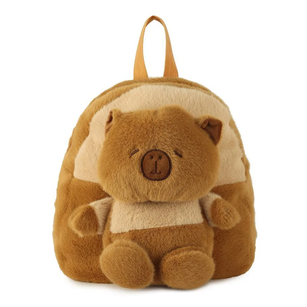 Grande capacidade capivara mochila de pelúcia grande capacidade recheado capivara crossbody saco bonito algodão capivara saco de pelúcia