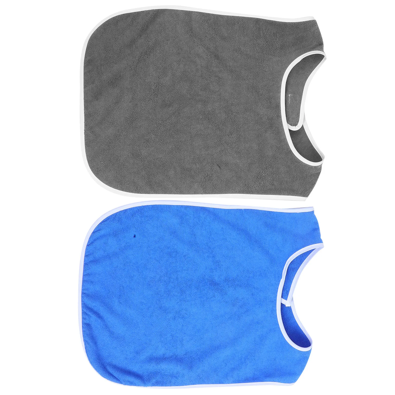 2Pcs -Sided Adult Bibs Polyester Unisex Washable Reusable Dining Bib for Elderly Men Women Special Needs Eating