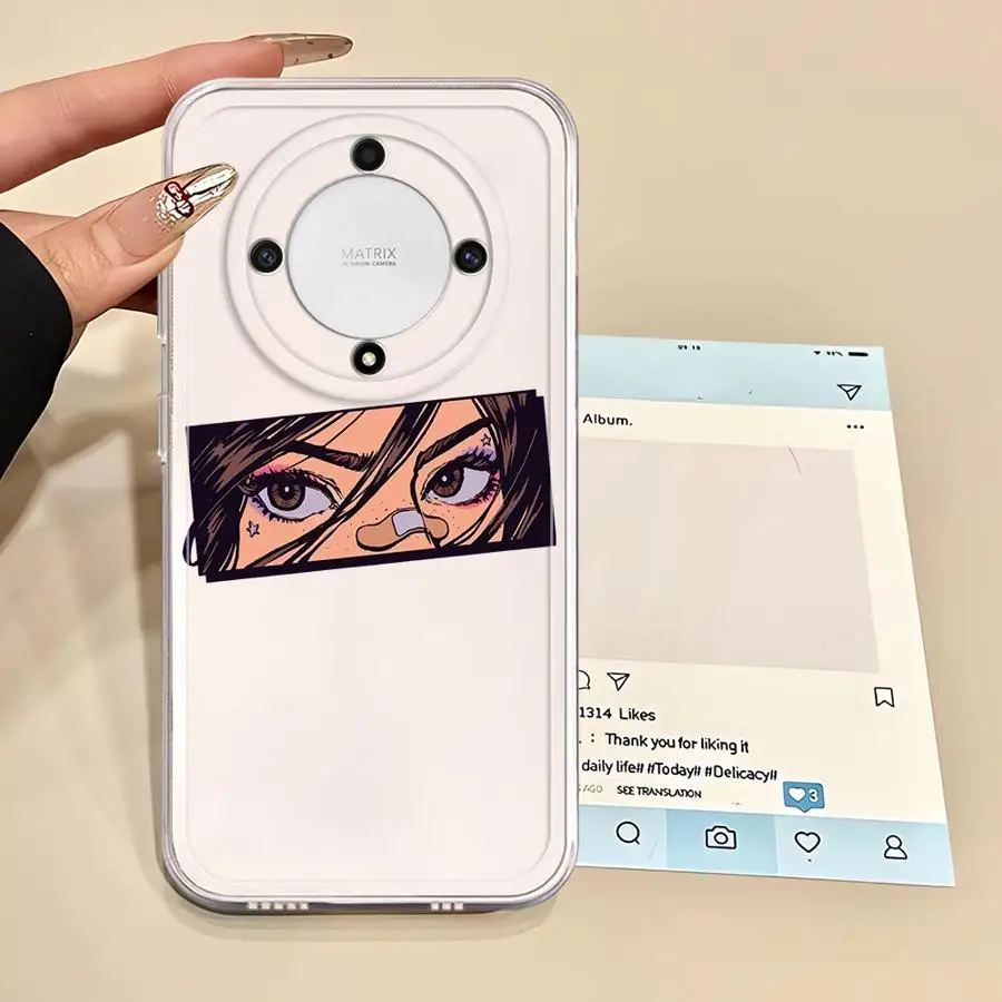 حافظة هاتف لهاتف Honor Y9 Prime 2019 X9a X9b X8b X7b 90 Lite أنماط شخصية شفافة وناعمة ولطيفة