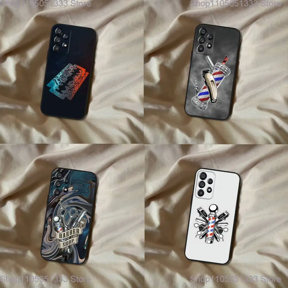 

Barber Shop Hair Stylist Salon Phone Case For Samsung Galaxy A20,A21s,A22,A31,A32,A52,A53,A72,73,A80 Soft Black Cover