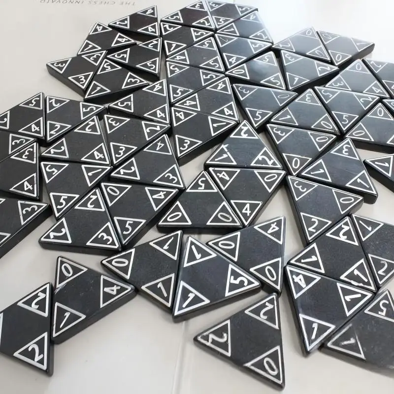 56Pcs Triangular Domino Game Set - Premium Melamine with Digital Cards. Casual Puzzle Toy for Family Entertainment. view 2