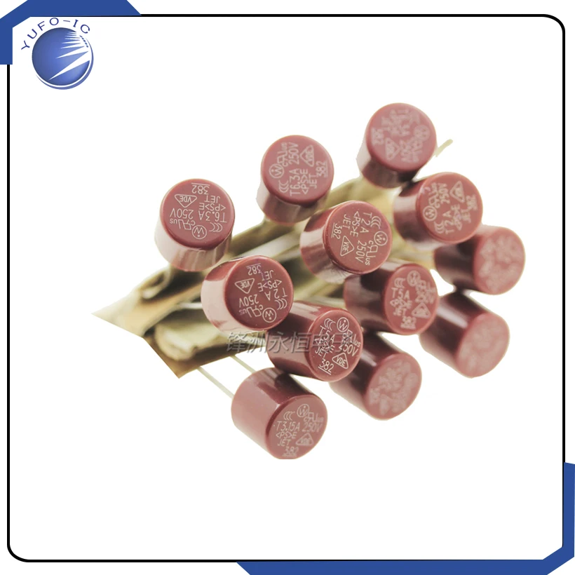 شحن مجاني 20 قطعة فيوز مصغر T1A 250 فولت جديد 8*8 اسطوانة 2pin 250V1A ضربة بطيئة 1A 382