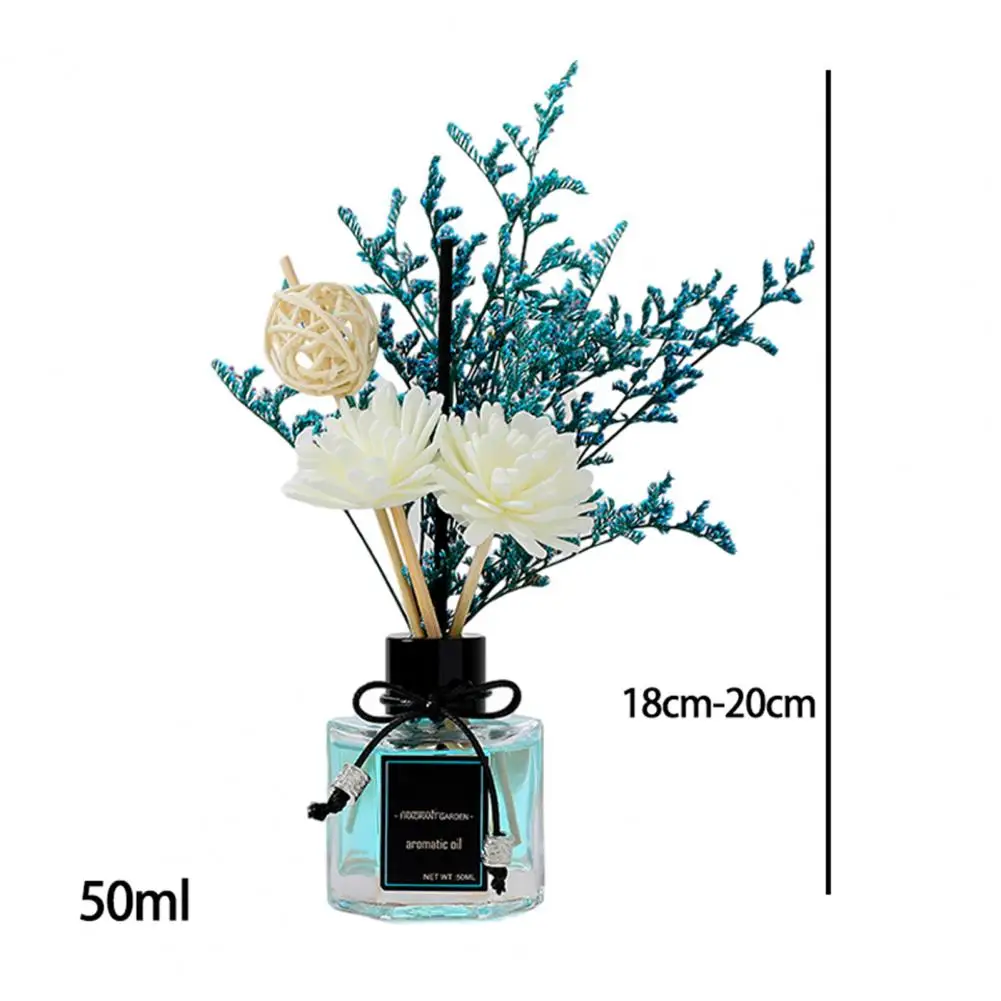 50ml Glass Diffuser Plant Rattan Deodorizing Decorative Odor Removal Dry Flower Flameless Aromatherapy Ornament Bathroom Supply