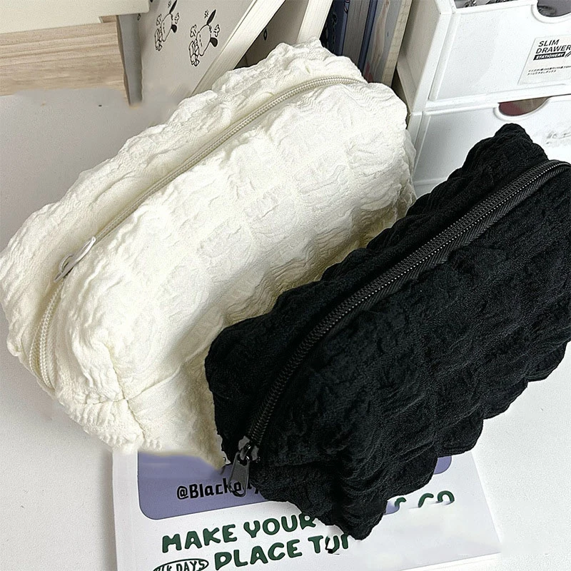 Nouvelle trousse à crayons de couleur unie, sac en forme d'oreiller créatif, sac de grande capacité pour filles, fournitures scolaires, boîte de papeterie】