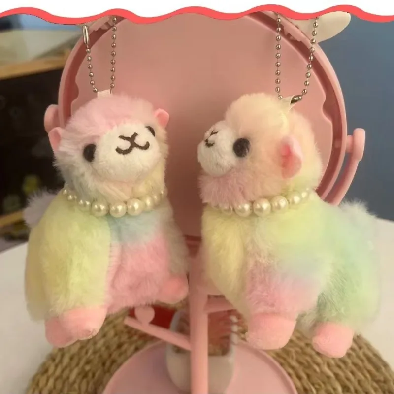 

New 10cm Exquisite And Lovely Colored Alpaca Pendant Plush Toy Key Pendant Clothing Decoration Personalized Children's Gift