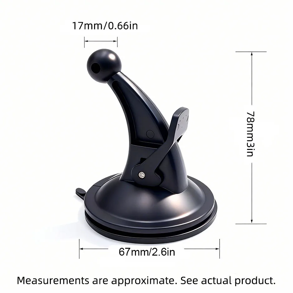 17mm/0.66inBall Head Suction Cup Mount Holder Fits Car - Phone GPS Navigator Stand, Windscreen Dashboard Bracket Support image 5