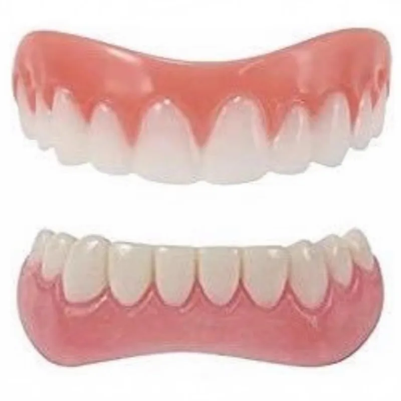 الأسنان كاذبة القشرة العلوية السفلية الأسنان الأقواس ابتسامة مريحة تناسب المؤقتة وهمية تبييض الأسنان طقم أسنان العناية بصحة الفم