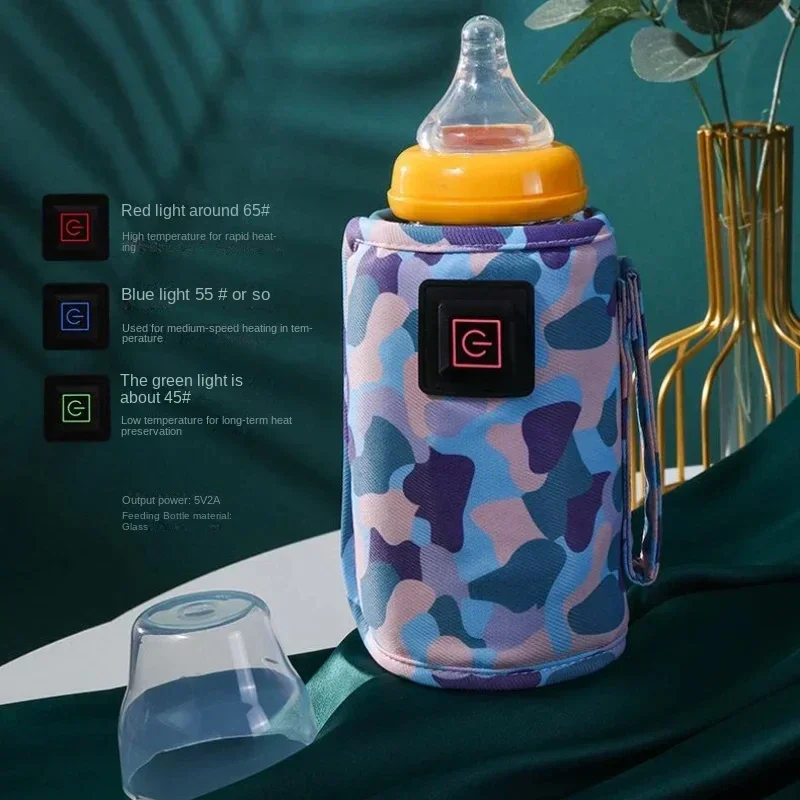 DINRGO USB Milk Water Warmer Travel Stroller Insulated Bag Baby Nursing Bottle Heater Supplies for Outdoor botella