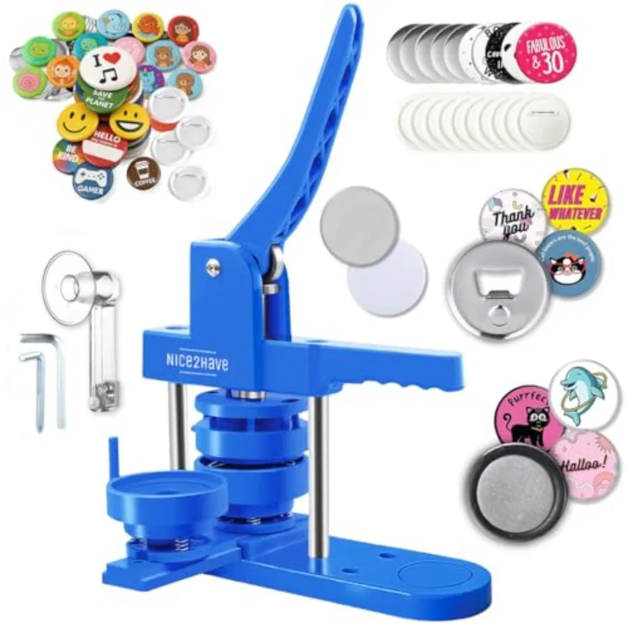 

Машина для изготовления значков 3 дюйма (75 мм) с одной формой, набор для создания значков с 100 кнопками, 5 магнитов на холодильник, 5 открывалок для бутылок, резаки