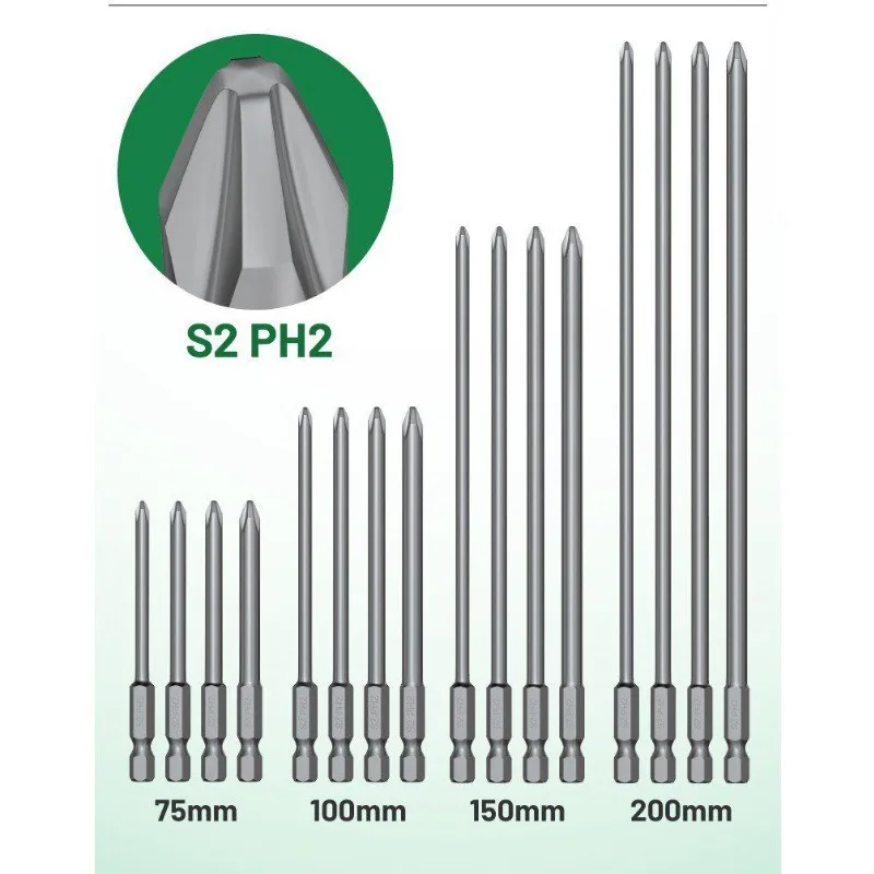 Cross batch head electric screwdriver hand drill thin head S2 extended electric batch cape high hardness hexagonal strong magnet