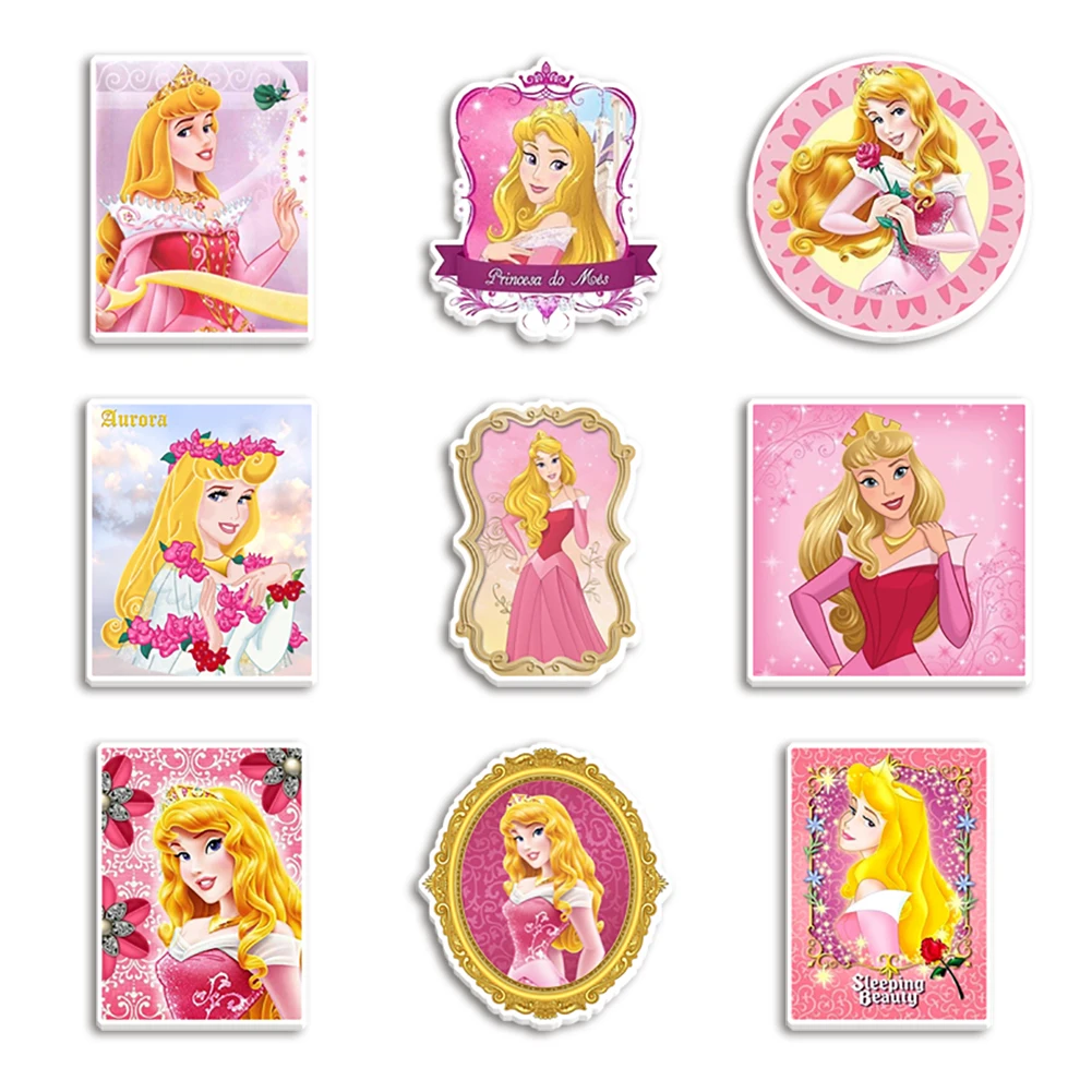 

10pcs/lot Cute Disney Aurora White Princess Acrylic Resins Craft Supplies DIY For Phone Case Home Decor Keychain Accessories