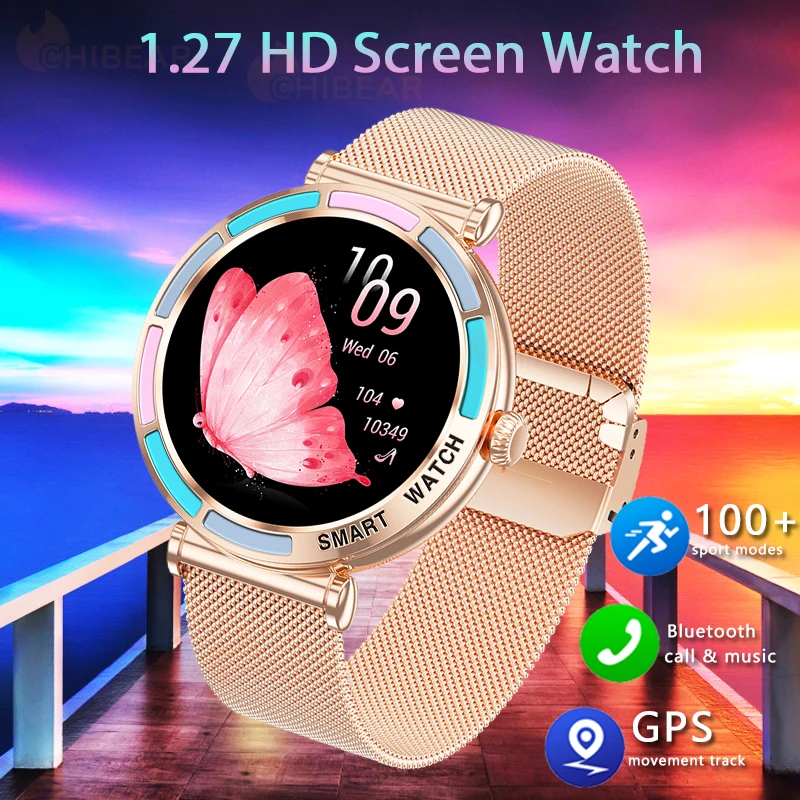 

Luxury Smart Watch Ladies for Android iOS HD Screen Bluetooth Call Health Monitoring Fitness Tracker Women Diamond Smartwatch