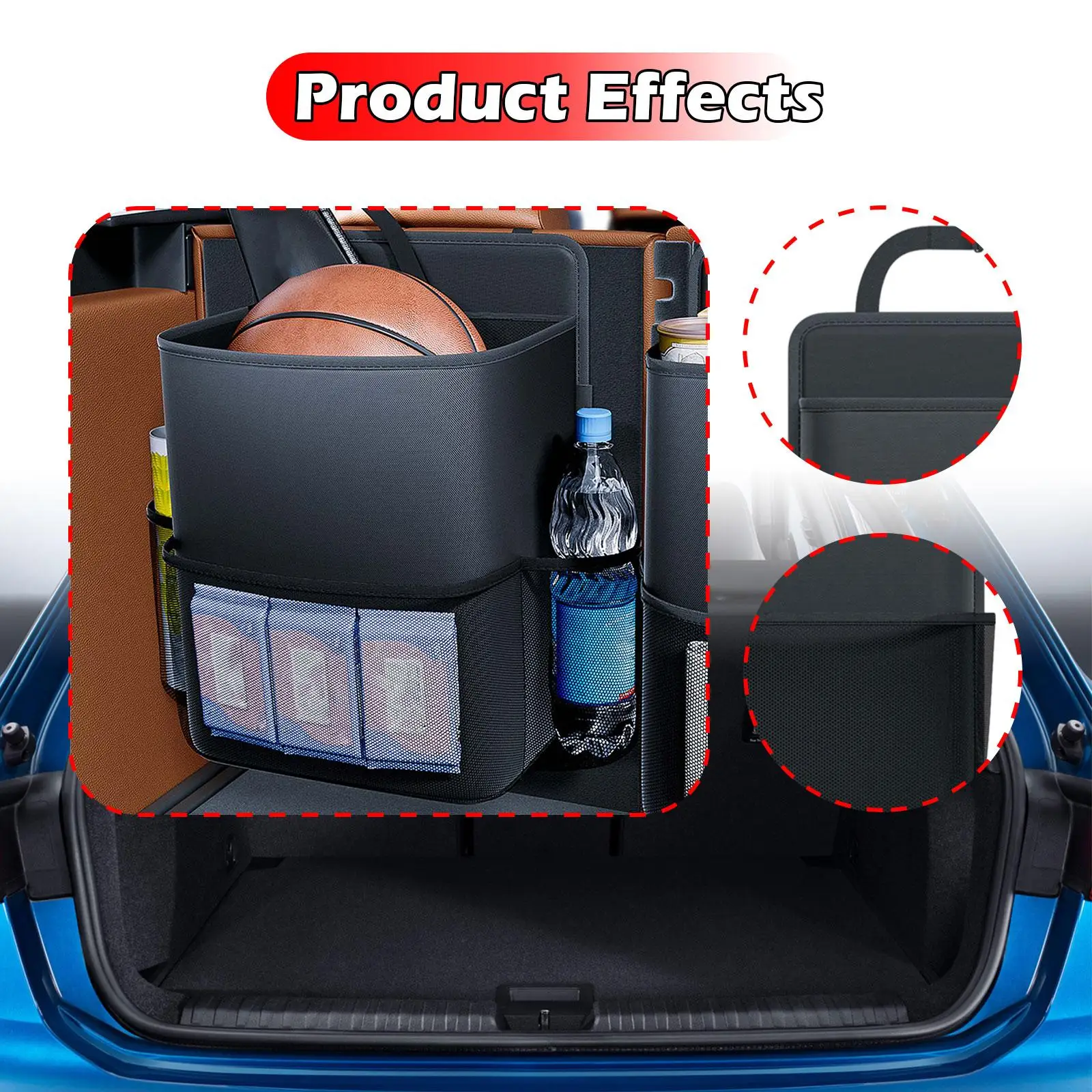 

Hanging Trunk Organizer Car Storage, Adjustable Practical SUV Multifunction Foldable Universal Truck Car Trunk Organizer