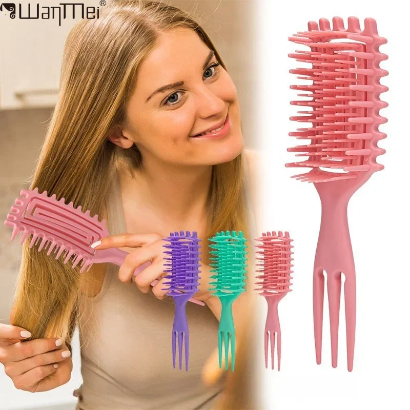 WANME New 3 in 1 Hairdressing Sea King pointed tail curling comb curling Massage Brushes comb  curl comb Styling Tool