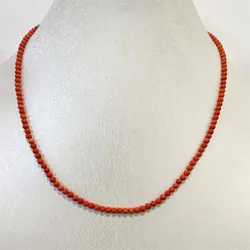 Luxury 3MM Orange Coral Necklace Small Size Gem Stone Women Wedding Love Collare Tiny Gemstone Jewelry
