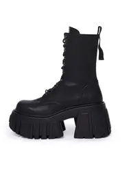 2025 Super High Heel Platform Middle Tube Female Autumn and Winter Elevator Ankle Tide Music Chunky Heel Comic Show Boots