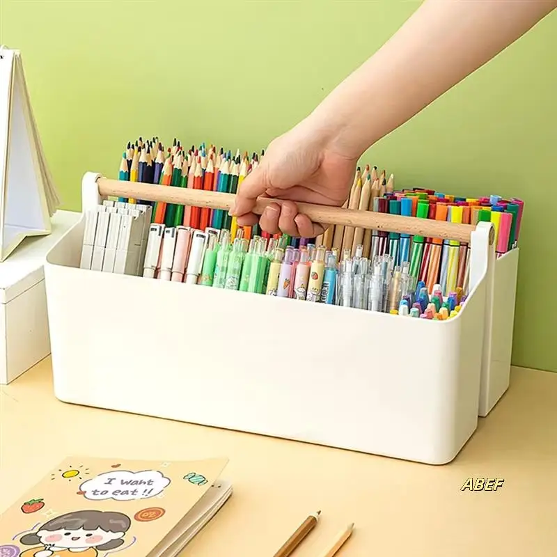 Watercolor Organizer Portable Large Capacity Brush Pencil Stationery Barrels Student Multi-Function Pen Holder