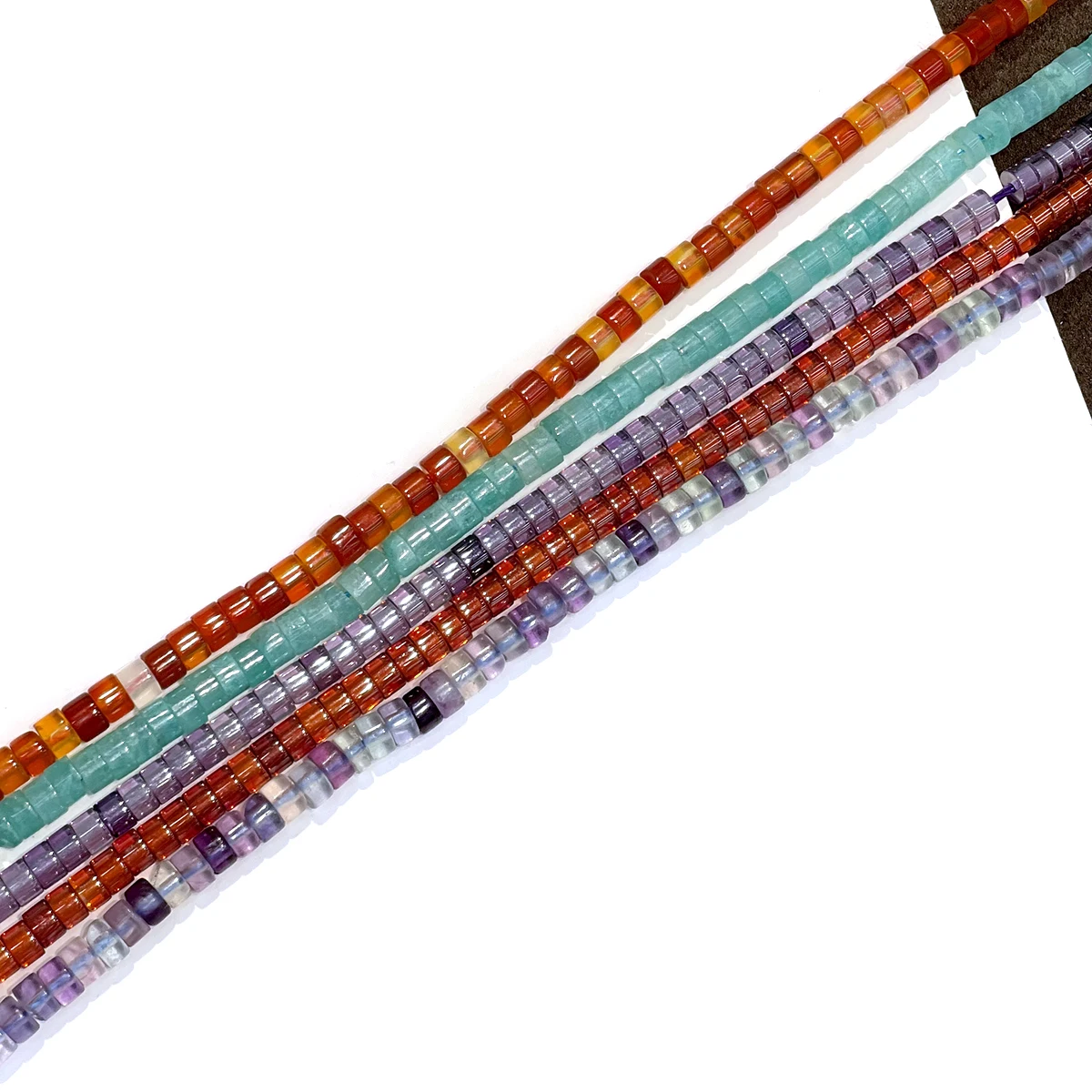 3.5x4mm Natural Stone Amethyst Beads Cylindrical Through-Hole Crystal Beads for Jewelry Making Supplies DIY Necklace Accessories