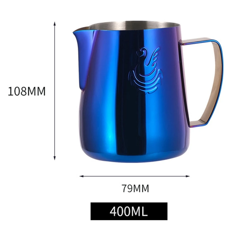 400Ml Stainless Steel Milk Frothing Cup Coffee Pitcher Cream Maker Craft Espresso Latte Art Jug for Home,B