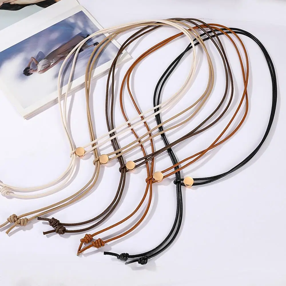 

Soft Leather Rope Thin Waist Belt Adjustable Long Waist Rope Clothes Decoration Vintage Bowknot Belts Women Dress Coat Belts