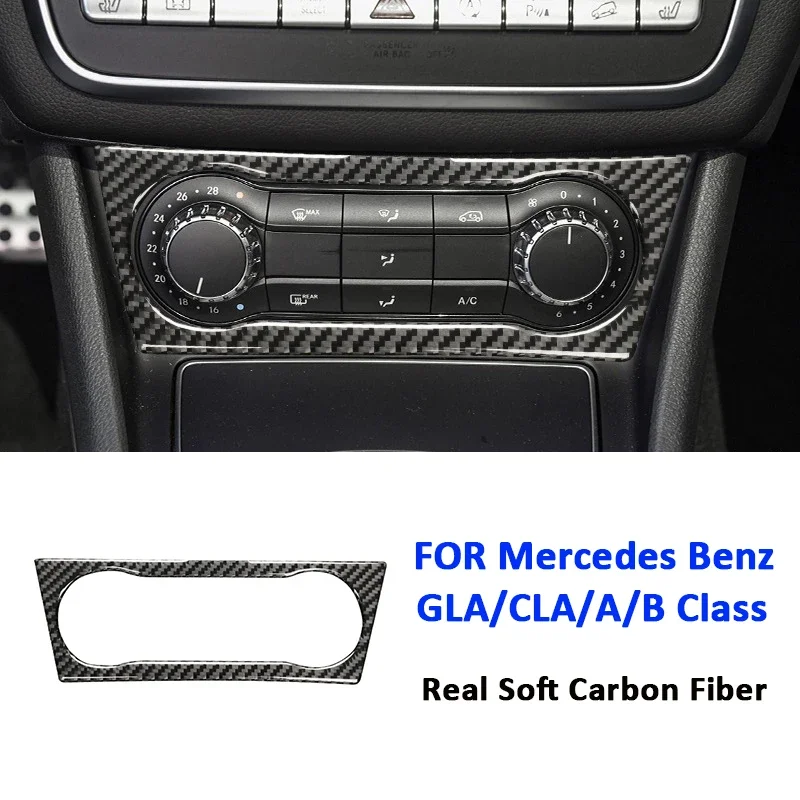 

Carbon Fiber Car Air Conditioning Control Panel Frame Button Konb Cover Decoration Sticker For Mercedes Benz GLA CLA A B Class