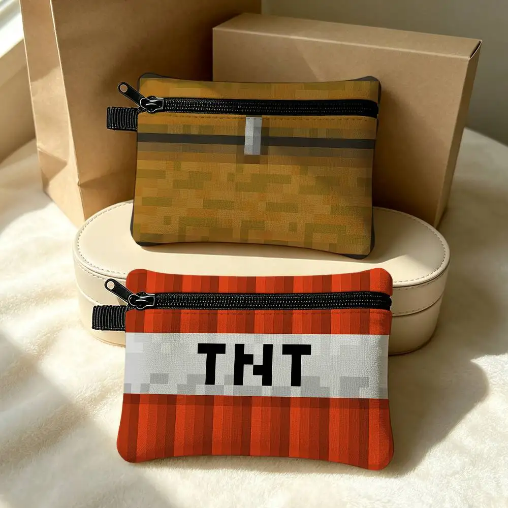 Face M-MinecraftS-ES Hot Game Waterproof Zipper Coin Purse Lightweight Hanging Key Pouch Card Holder For Daily Use view 4