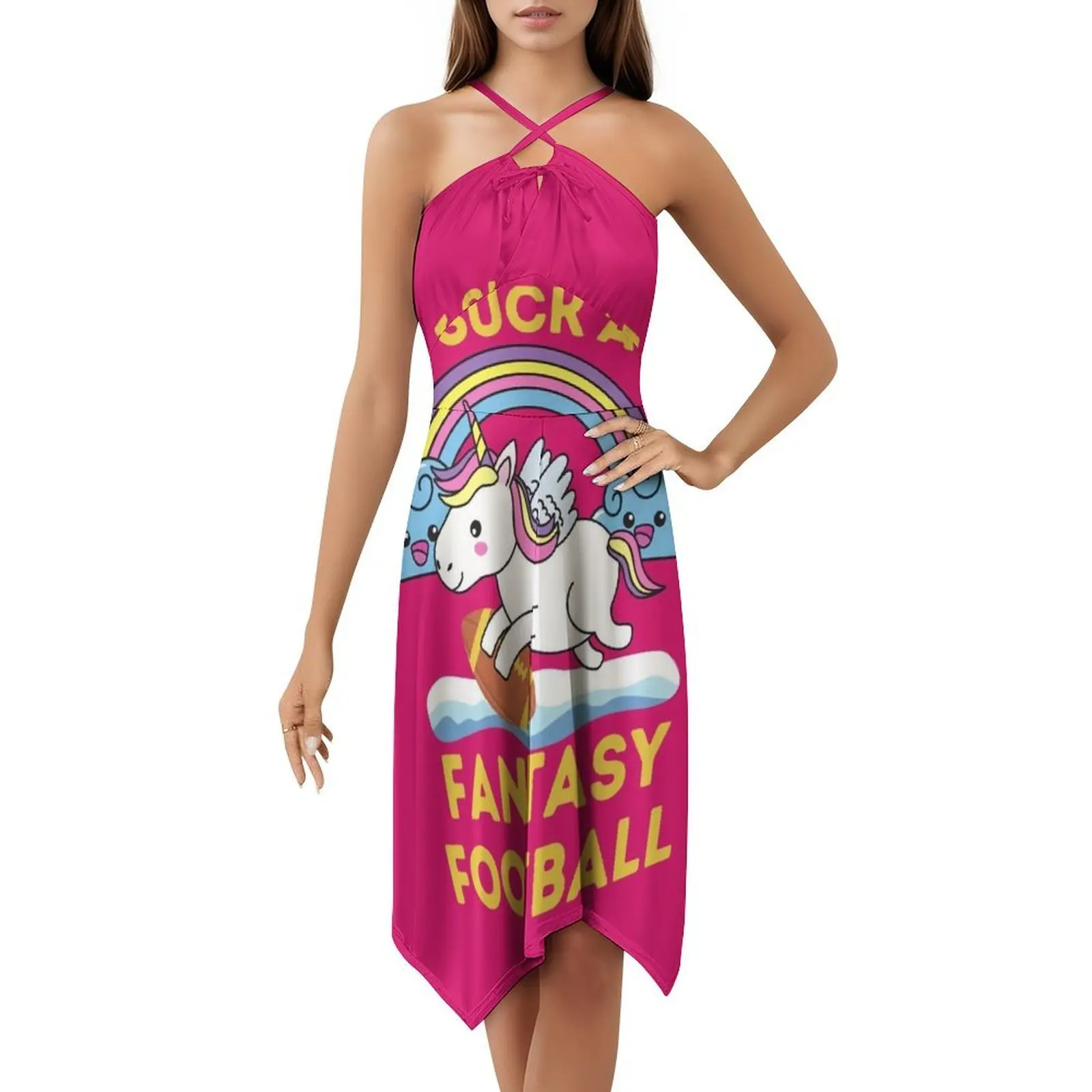 فستان I Suck At Fantasy Football النسائي الأنيق للحفلات على شكل حرف A مع خيارات قصيرة/طويلة/بدون أكمام I Suck At Fantasy
