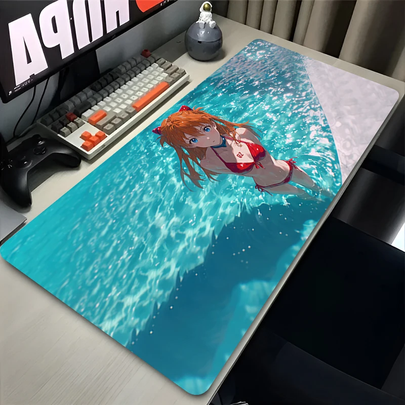 Mousepad Large Gaming Mouse Pad XXL Keyboard Gamer Mouse Pad Laptop Desk Mat Anime Girl Asuka E-Evangelions Mouse Mats