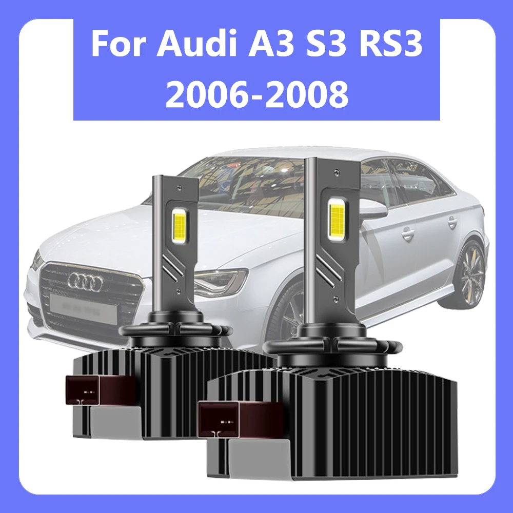 D1S LED ไฟหน้าหลอดไฟสําหรับ Audi A3 S3 RS3 2006 2007 2008 6000K 12000lm CANbus CSP ชิปโคมไฟอัตโนมัติ Super Bright