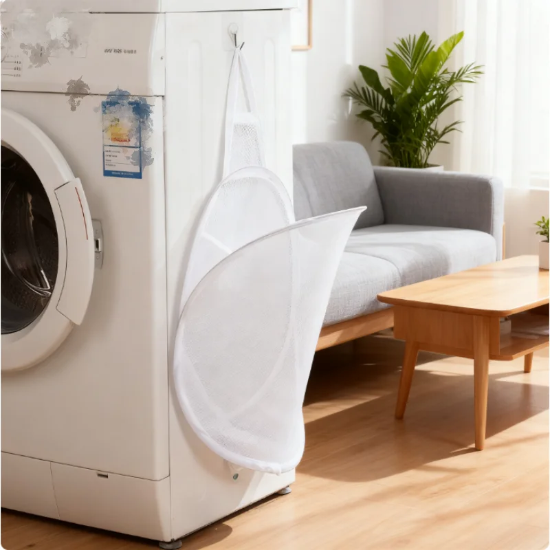 1 قطعة الحائط الملابس القذرة سلة شبكية طوي صندوق تخزين ملابس سلة ثقب الحرة صندوق تخزين ملابس صافي اكسسوارات الحمام #1