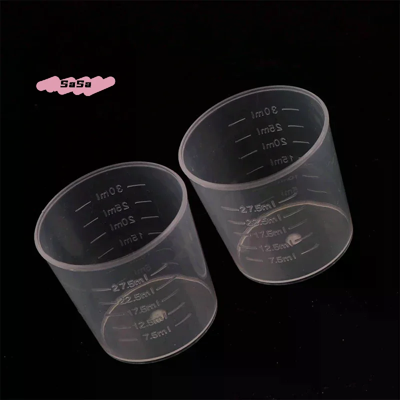 20Pcs 30ml Plastic Graduated Cups Graduated Cups Transparent Liquid Containers For Kitchen Measuring Tools