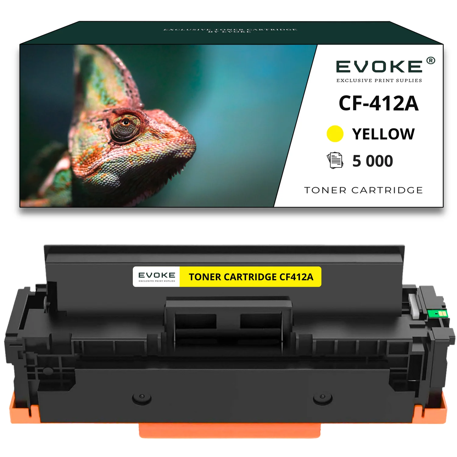 Evoke compatibele toner voor HP & Canon Cf412X Cf-412X Crg-046Hy Crg046Hy Crg-046H Crg046H Geel 5000 pagina's M452 M452Dn M452Dw M452Nw M377Dw M477Fdn;Lbp653Cdw Lbp654Cx Mf732Cdw Mf734Cdw Mf735Cx