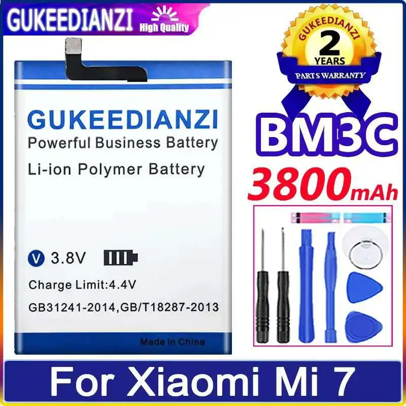 

Long-Lasting Mobile Phone Battery 3800Mah BM3C For Xiaomi MI 7 Mi7 Environmentally Friendly