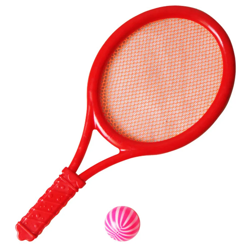 

1Pair Hybrid Tennis Badminton Racket Set Includes High Bounce PU Ball and Smooth Featherless Badminton Ball for Kindergarten