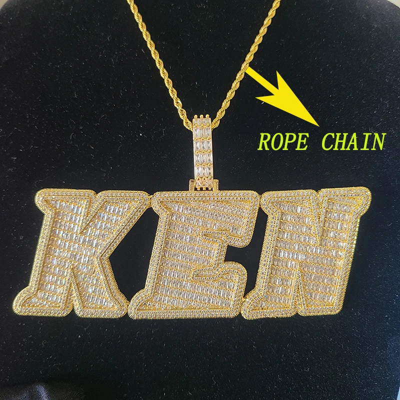 Custom Name Cubic Zirconia Necklace - alternate angle