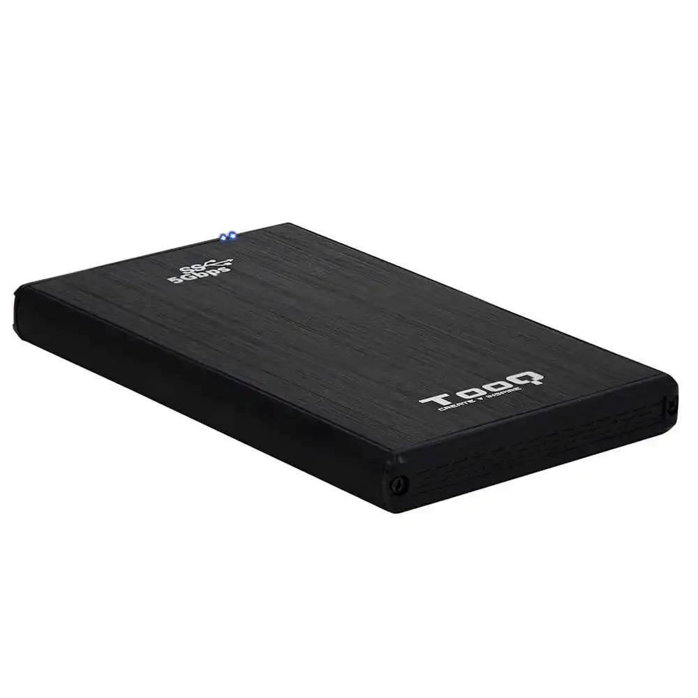 Tooq TQE-2522B External Enclosure for 2.5 inches SATA Hard Drive Caddy HDD SSD up to 4Tb USB 3.0 Black Portable Case