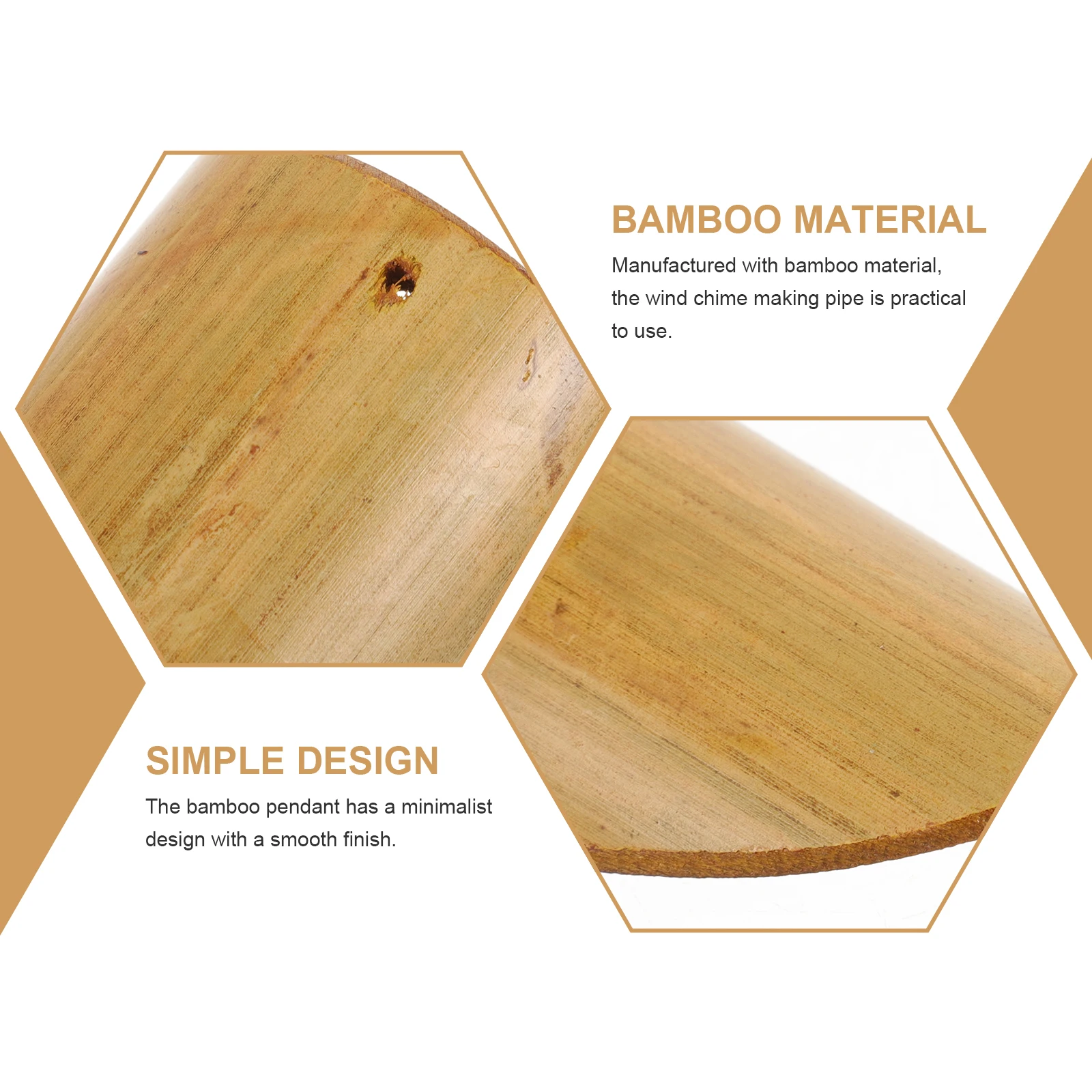 

4Pcs Bamboo Wind Chime Pieces DIY Craft Supplies Decorative Pendants for Outdoor Garden Relaxation Windchime Bamboo Pendant