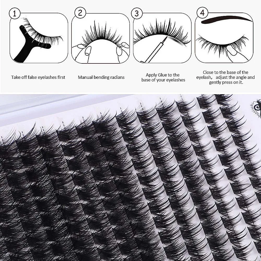 Cílios postiços segmentados l curvados 10-16mm reutilizáveis individuais cluster cílios de longa duração extensão de cílios naturais meninas mulheres