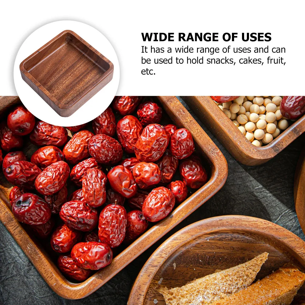 

Walnut Tray Food Service Plate Snack Holder Coffee Shop Wooden Container Practical C Pedestal Long Life Beauty Design