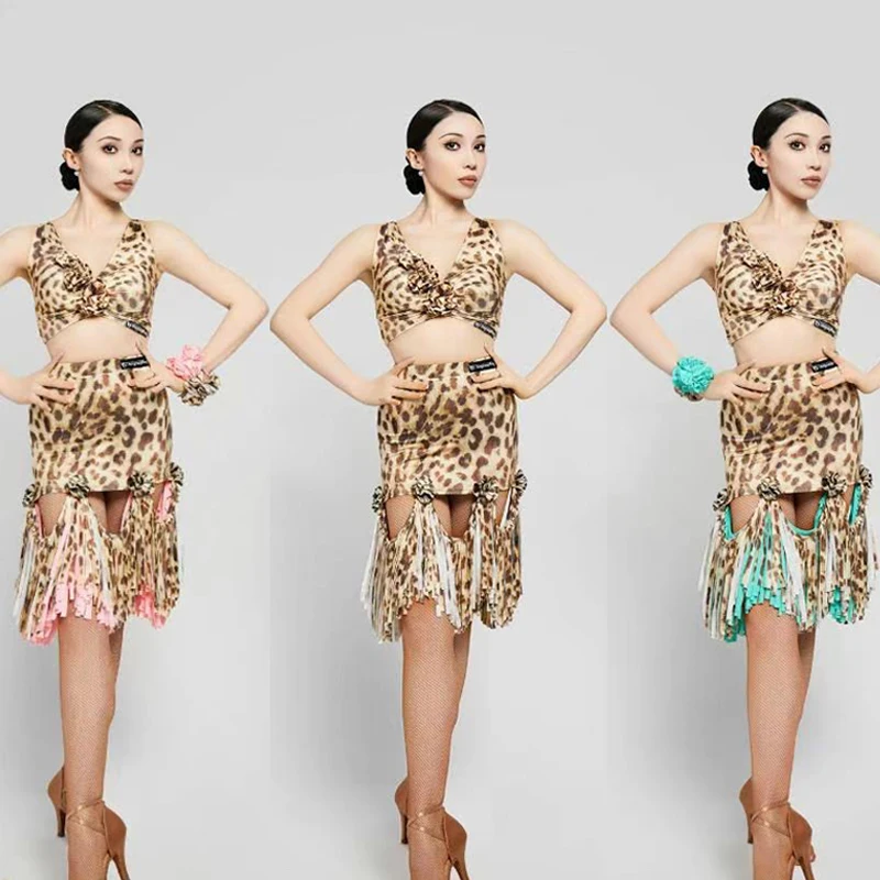 Costume de concours de danse de salon pour femmes, vêtements de danse latine Samba pour adultes, haut sans manches, pantalon de danse moderne SL13123