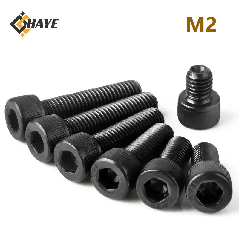 

12.9 Grade M2 Hex Bolt Alloy Steel Hexgon Socket Cap Screws M2 x 3 4 5 10 12 16 18 20 25 28 30mm Extended Screw Full Thread