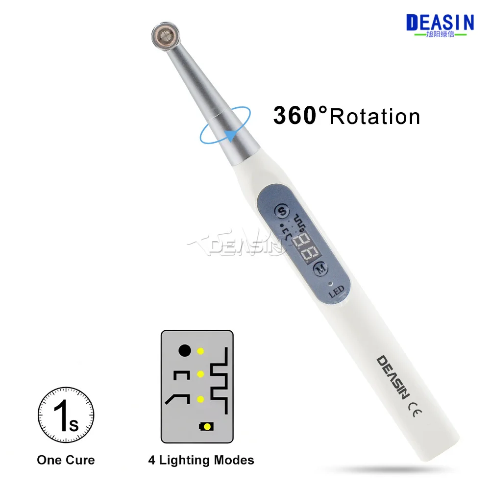Kabellose 1-Sekunden-Zahnhärtungslampe, blaue LED-Lichthärtungslampe, 360-Grad-Winkel, drehbarer 4-Modus-Photopolymerisator