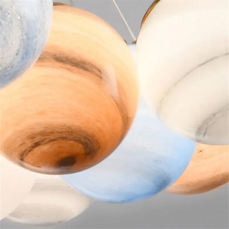 الشمال مصباح زجاجي مستدير الكرة ما بعد الحداثة مطعم غرفة نوم غرفة المعيشة الثريات ديكور المنزل Lusters الإنارة