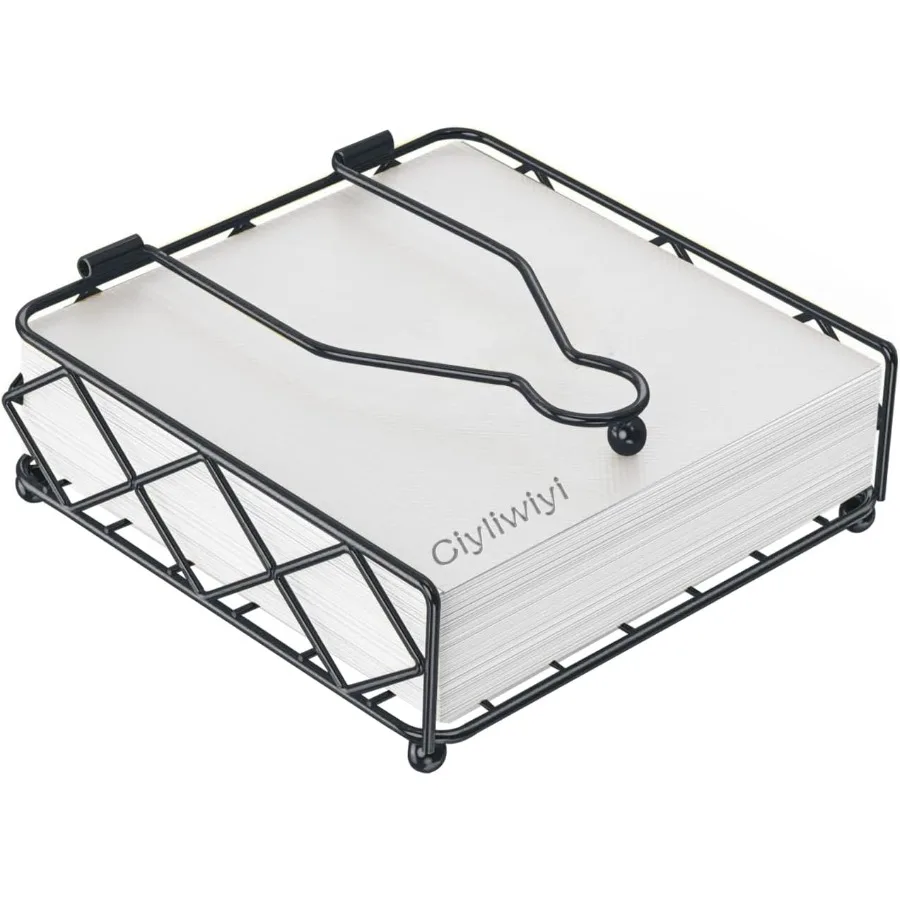 حامل مناديل لحوامل مناديل ورقية مربعة الشكل مع ذراع مرجح أنيق مسطح ريفي معدني حامل مناديل حديث للمطبخ