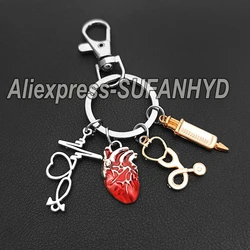 Heart Pendant Keychain Medical Anatomy Keychain Heart-shaped Keychain Doctor and Nurse Bag Chain Jewelry Gift