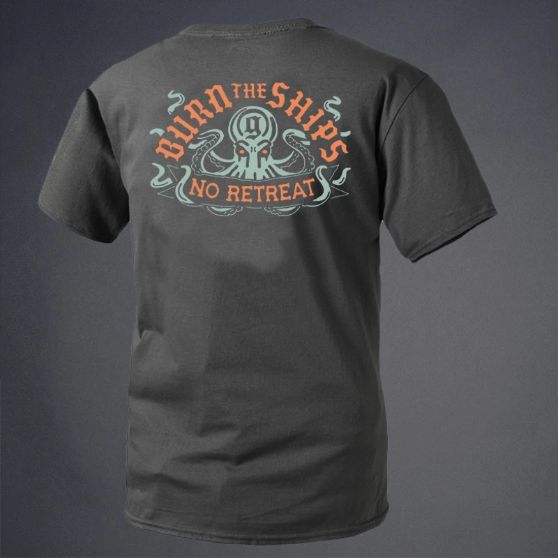 Rare Summer New Military-style Hand-painted G Company Underwater Octopus Round-neck Short-sleeved T-shirt Tough Guy Clothing