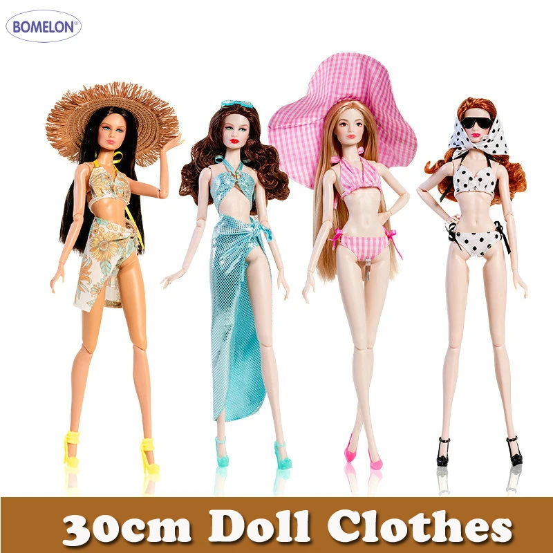 2024 New Handmade 30cm Doll Clothes Candy-colored Female Swimsuit Bikini for Dolls Barbie/supermode Dolls Accessories Girl Toys