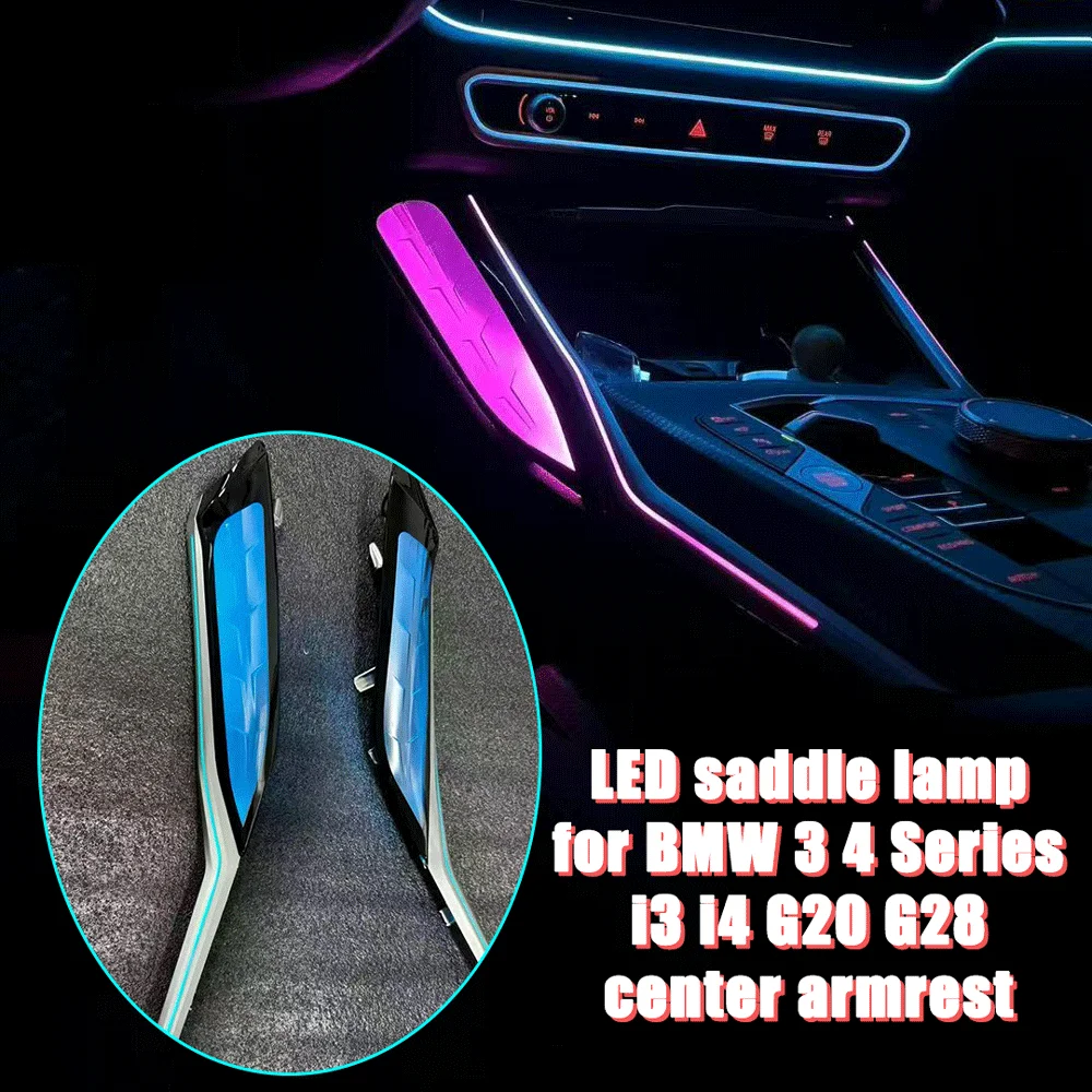 

LED saddle ambient lights for BMW 3/4 Series i3 i4 G20 G28 G22 central armrest box, saddle with 11-color ambient mood lighting
