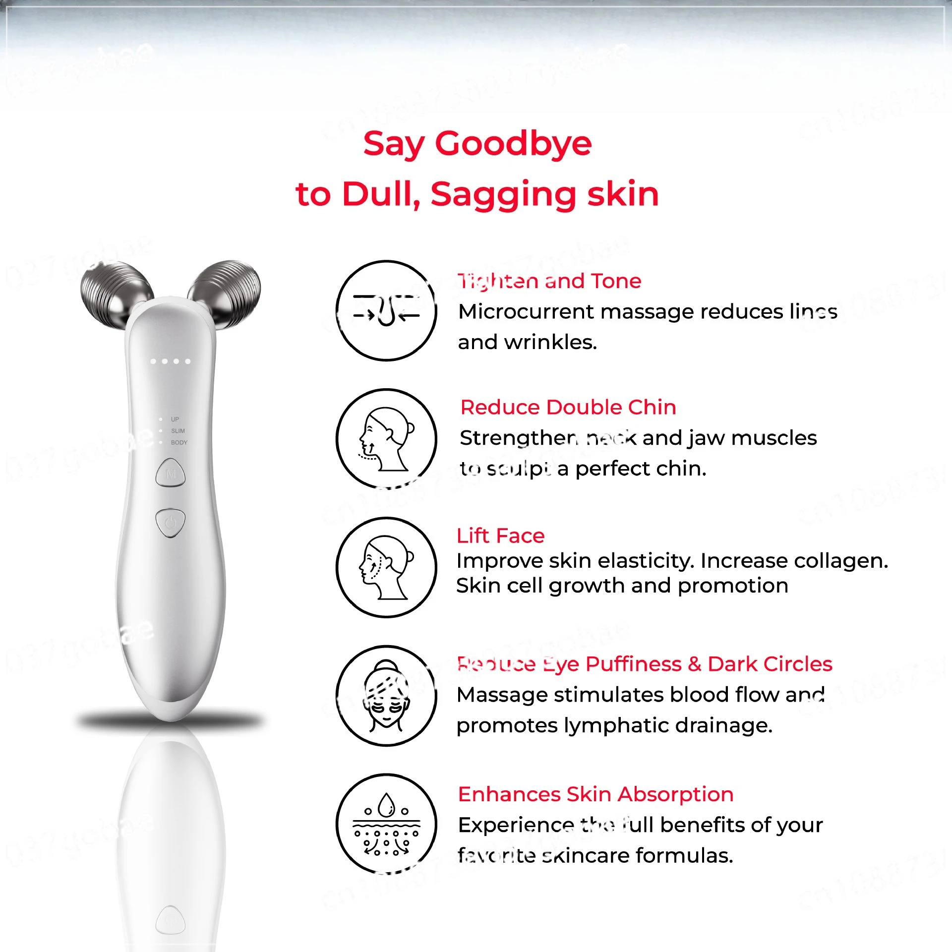 

Micro-current roller face-saving massager Two-wheel shaping and firming beauty V-face massager
